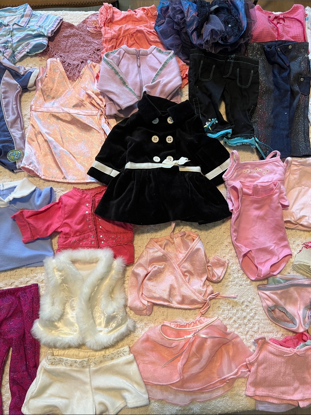 Large lot of American Girl 18” doll clothing